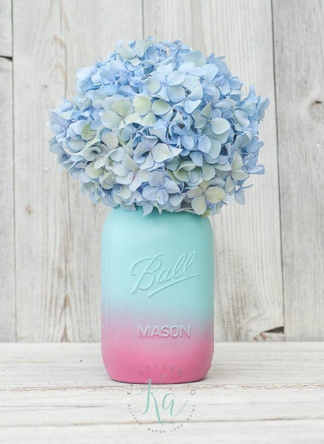 Gradient Glass Hydrangea Centerpieces