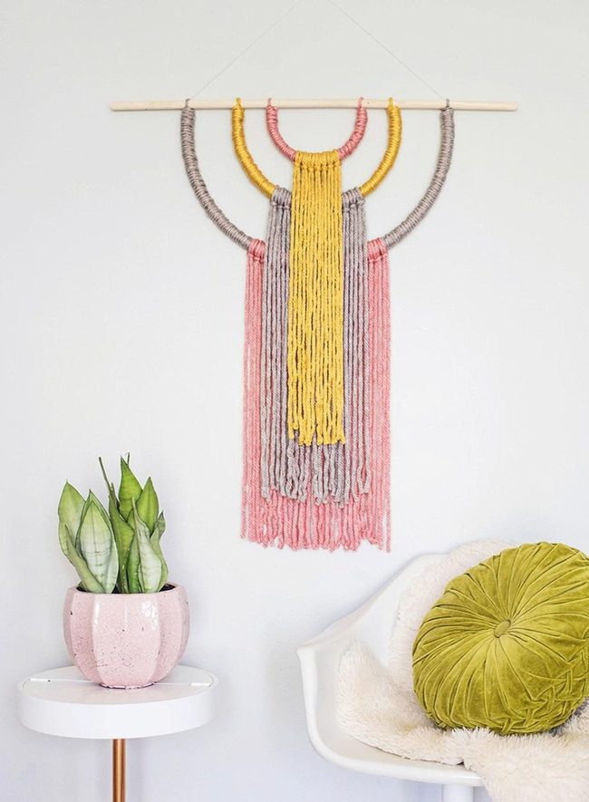 Pastel Yarn Wall Art Corner
