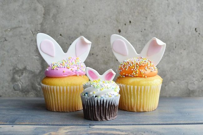 Bunny Ear Cupcakes Pink White