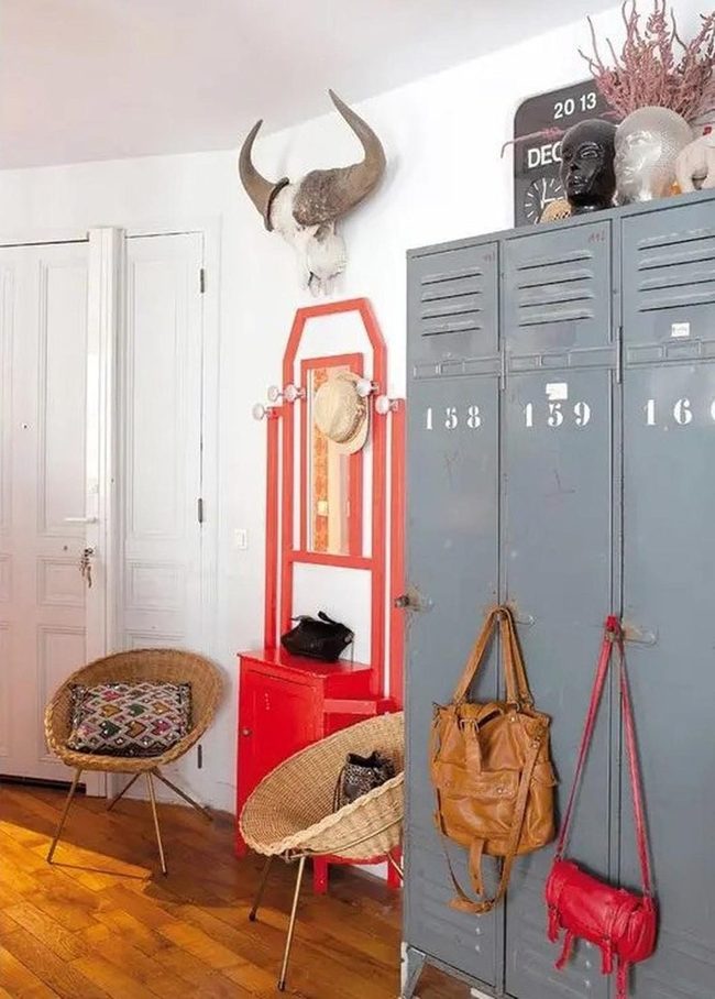 Industrial Metal Lockers Red Warmth