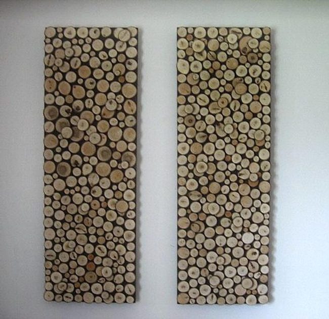 Natural Wood Slice Diptych
