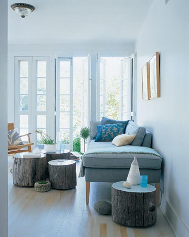 Sunlit Blue And Golden Wood