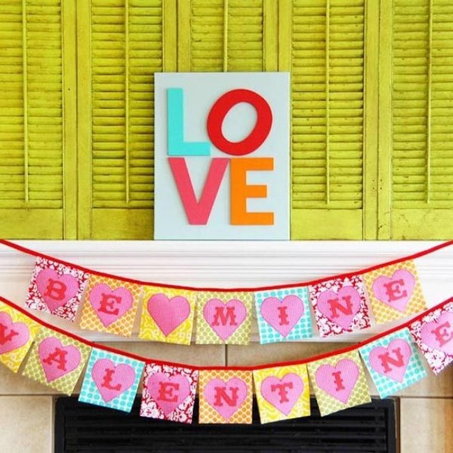 Yellow Shutters, Colorful Valentine'S Display
