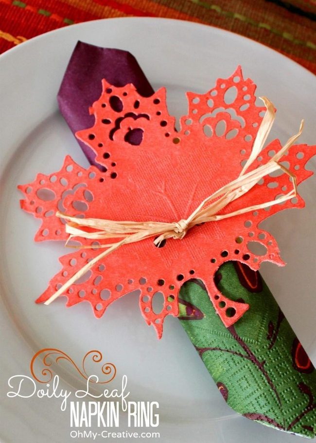 Orange Leaf Napkin Rings