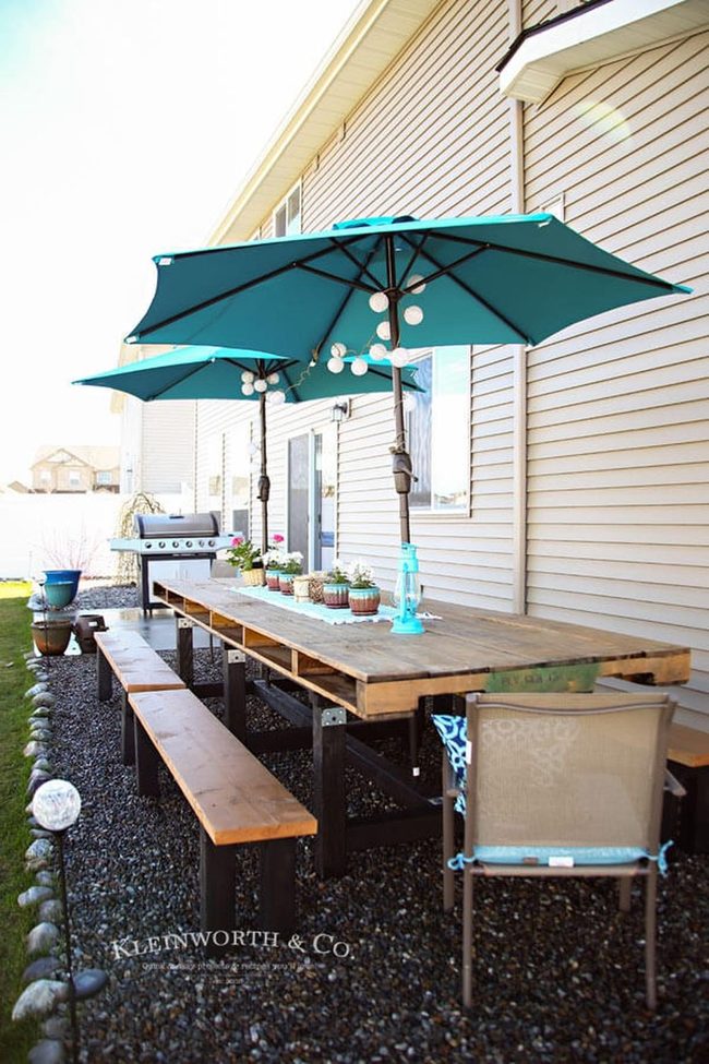 Oversized Pallet Picnic Table