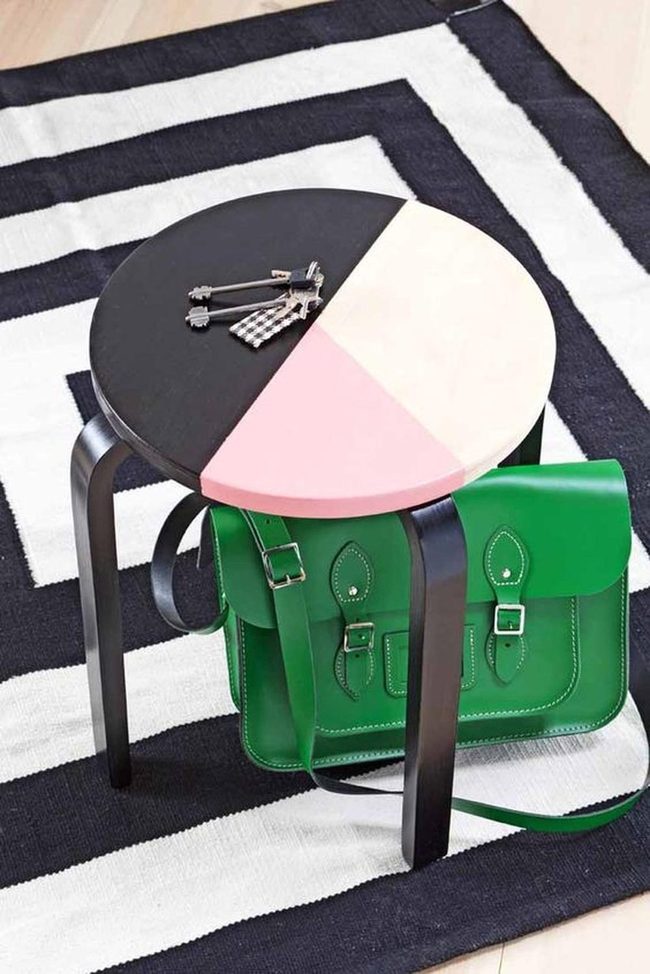 Pink Geometric Stool Statement
