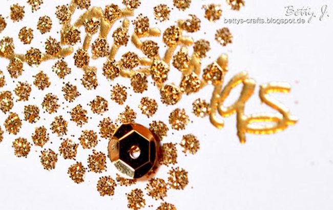 Gold Sequins On White
