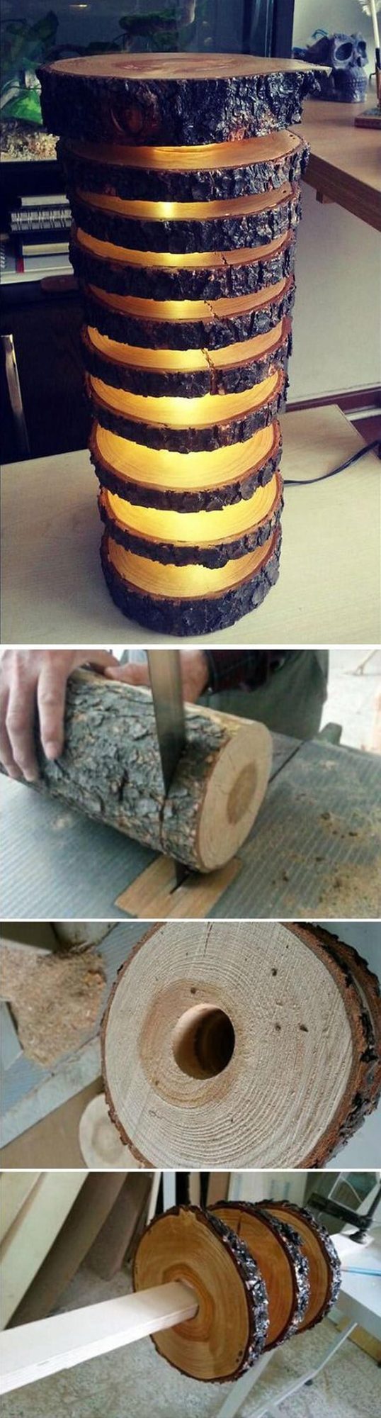 Warm Wood Columns Light