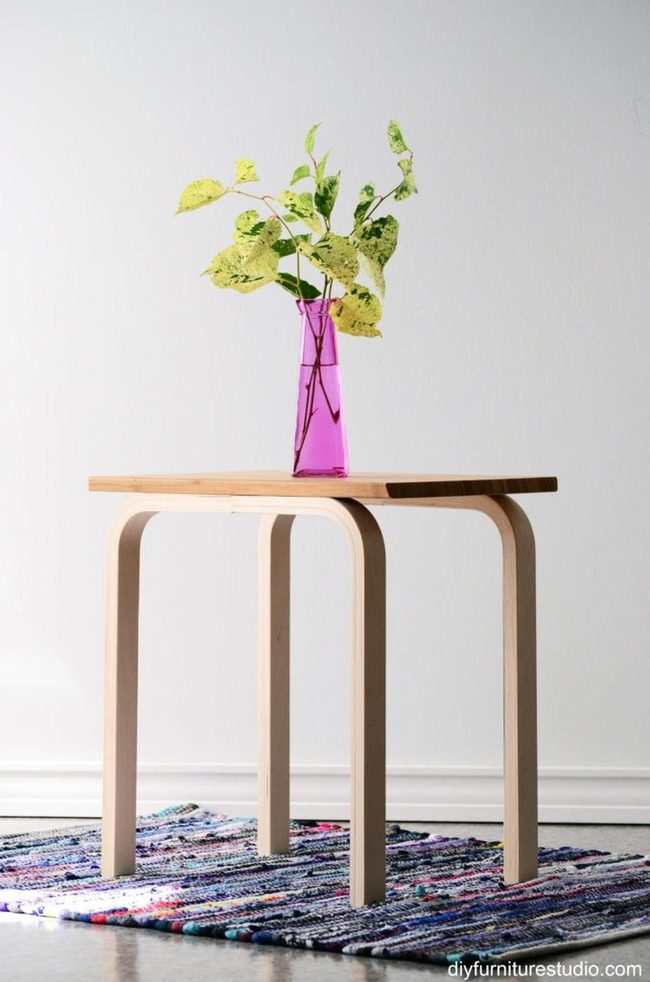 Light Wood Tables, Pink Accent