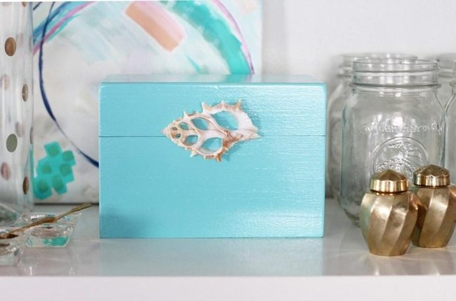 Blue Boxes, Shells, And Gold Accents