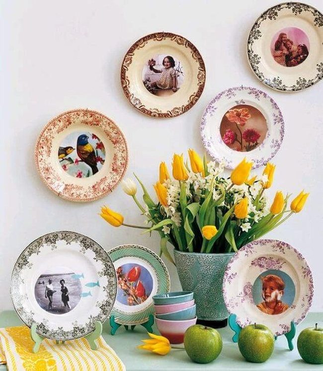 Vintage Plates As Living Frames