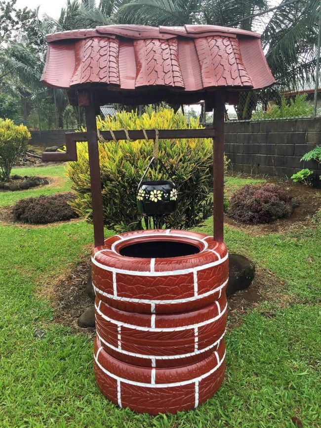 Stacked Tire Planter Well