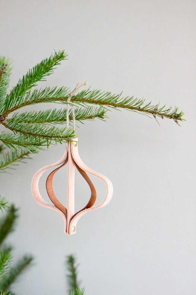 Natural Wood Ornaments On Pine
