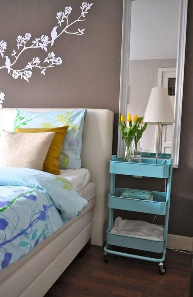 Blue Florals Against Gray Walls