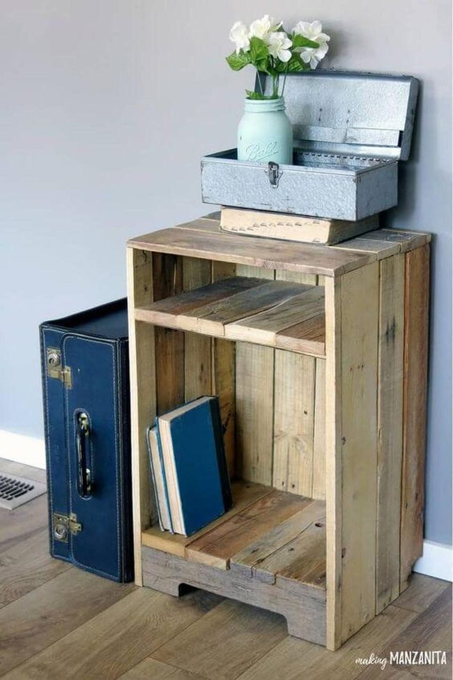 Reclaimed Wood Storage Table