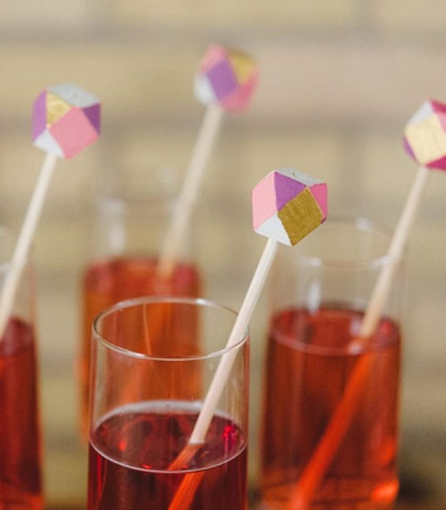 Pink Gold Geometric Cocktails