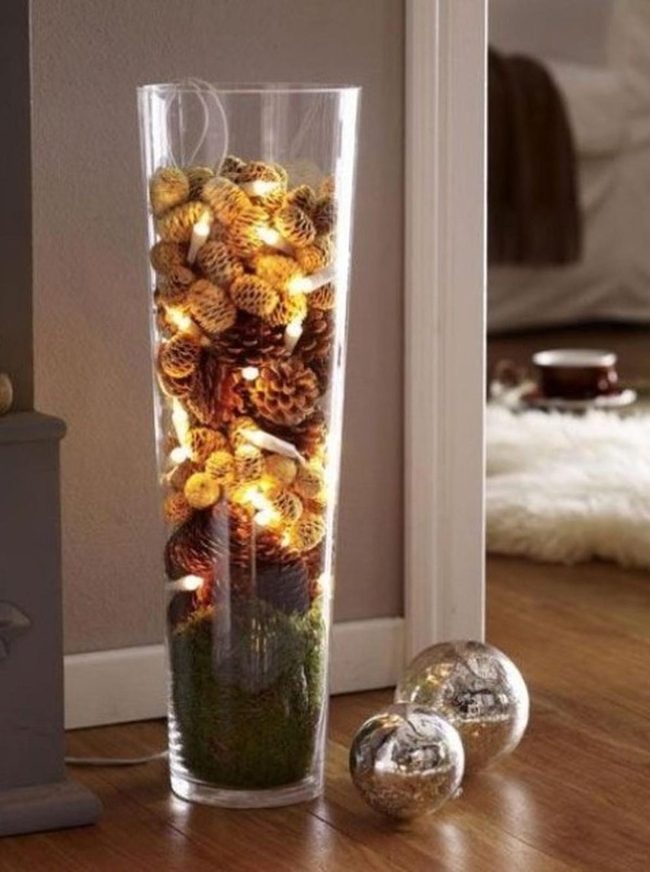 Pinecone Glass Lights Brown