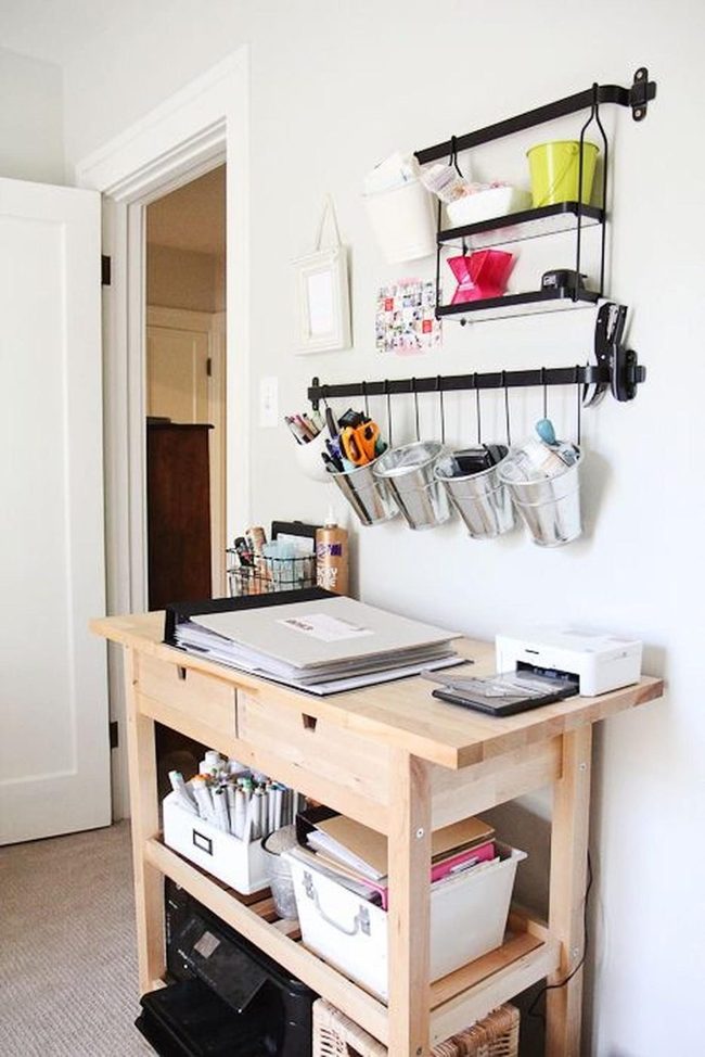 Metal Bucket Workspace Storage
