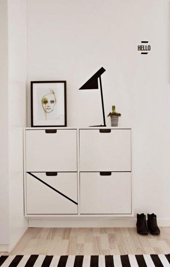 Black Cabinet Diagonal Minimalism