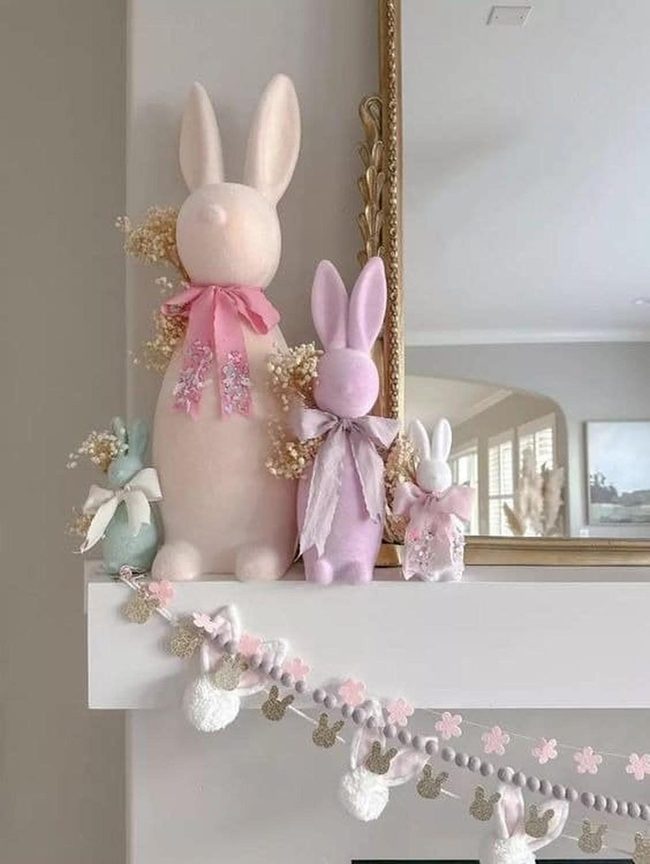 Pastel Garlands Fireplace Spring