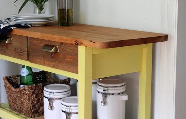 Sunshine Yellow Wood Kitchen Hub