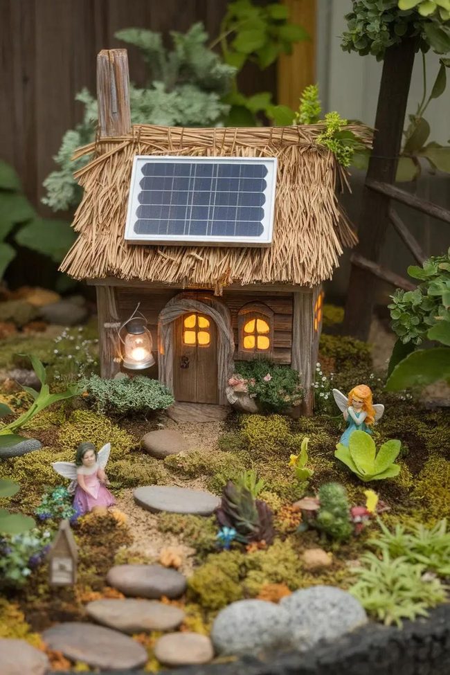 Glowing Moss Bottle Fairy Home