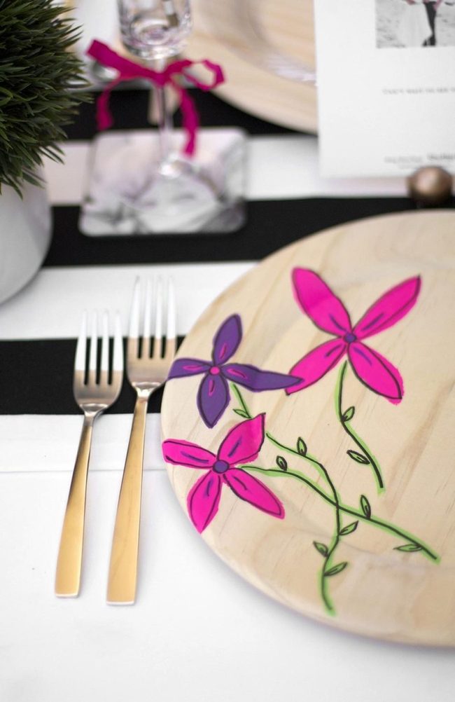 Pink Florals With Striped Elegance