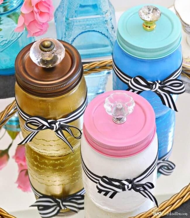 Painted Mason Jar Gift Container