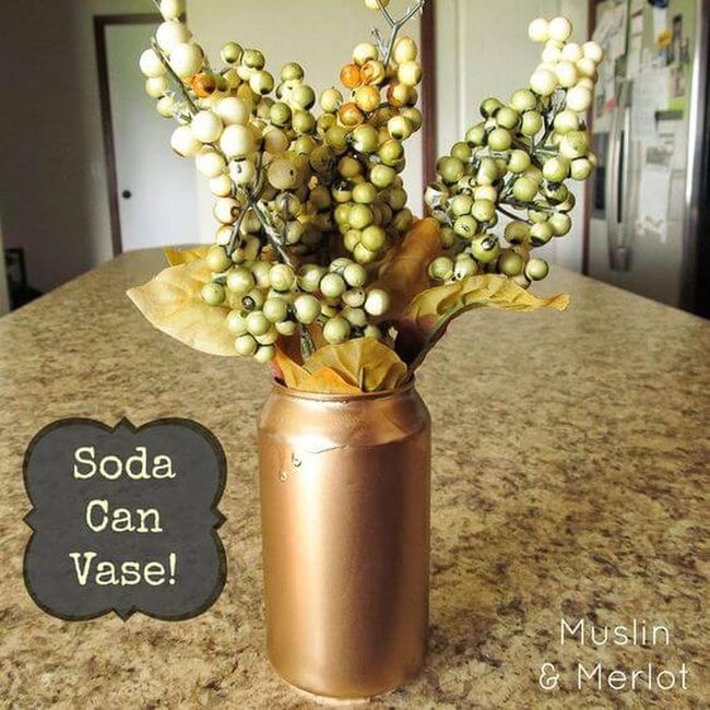 Metallic Soda Can Vase
