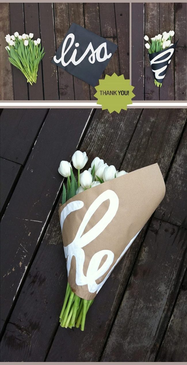 White Tulips, Dark Wood Statement
