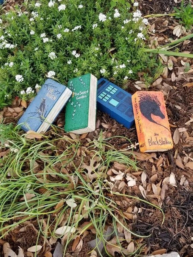 Colorful Book Stones Garden