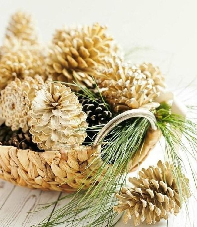 Woven Baskets, Glowing Pinecones