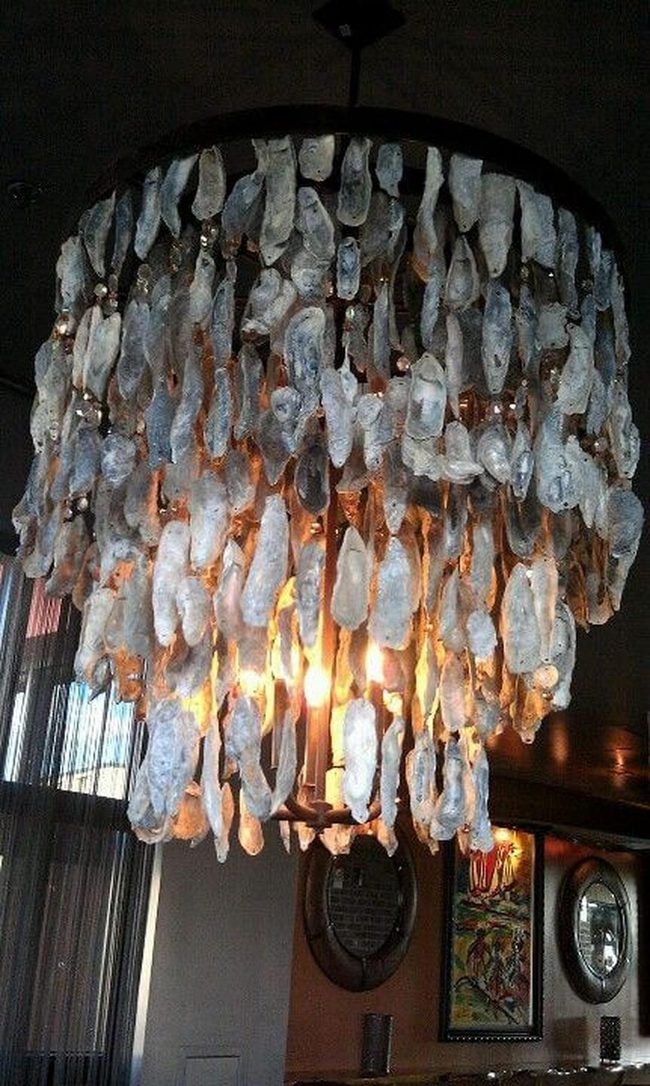 Seashell Chandelier, Coastal Light Art