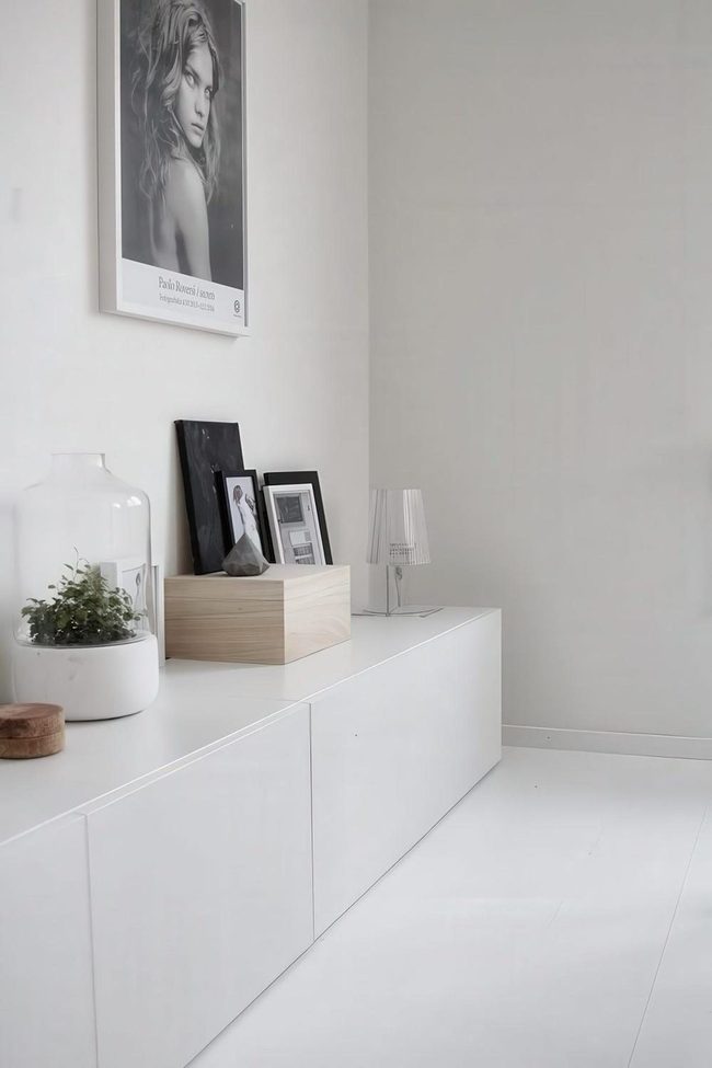 White Cabinet With Living Green