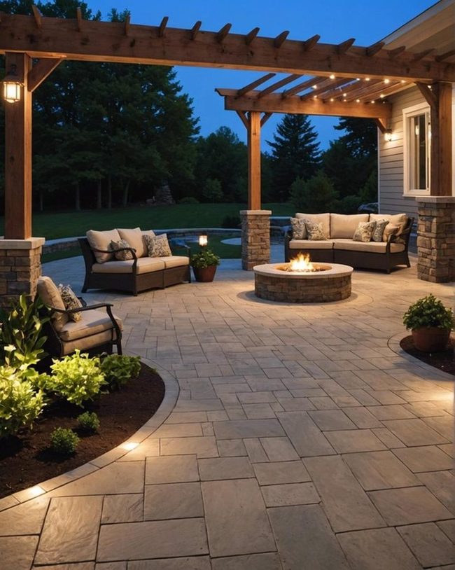 LED-Lit Concrete Patio Edge