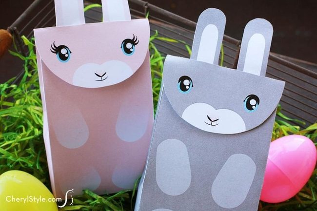 Pink And Gray Bunny Bags