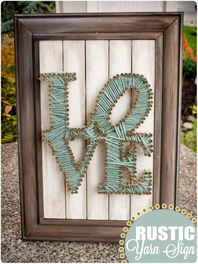 Blue-Green Industrial Love Sign