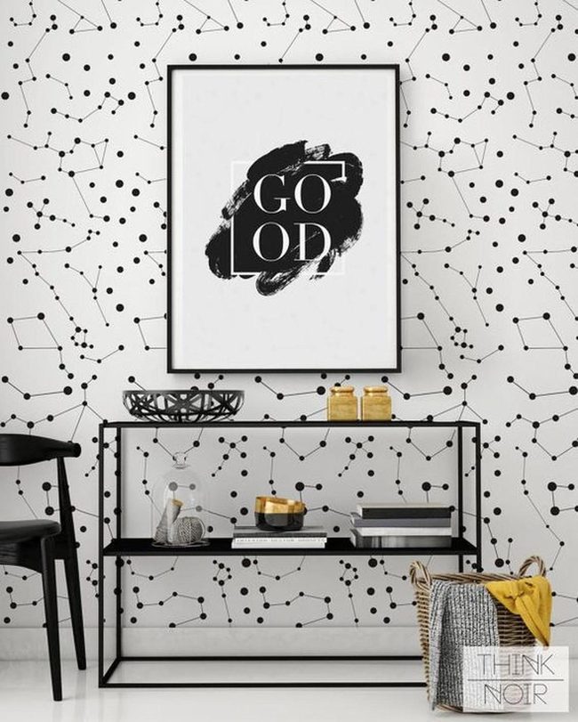Black And White Room With Gold Accents