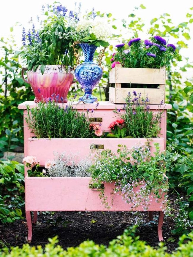 Rose Pink Drawer Garden Display