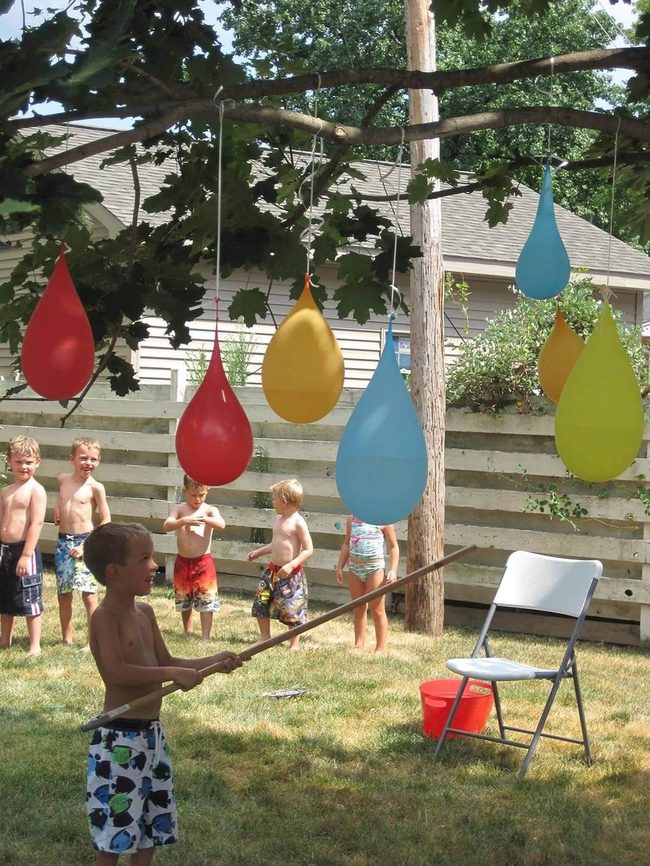 Colorful Water Balloons Overhead