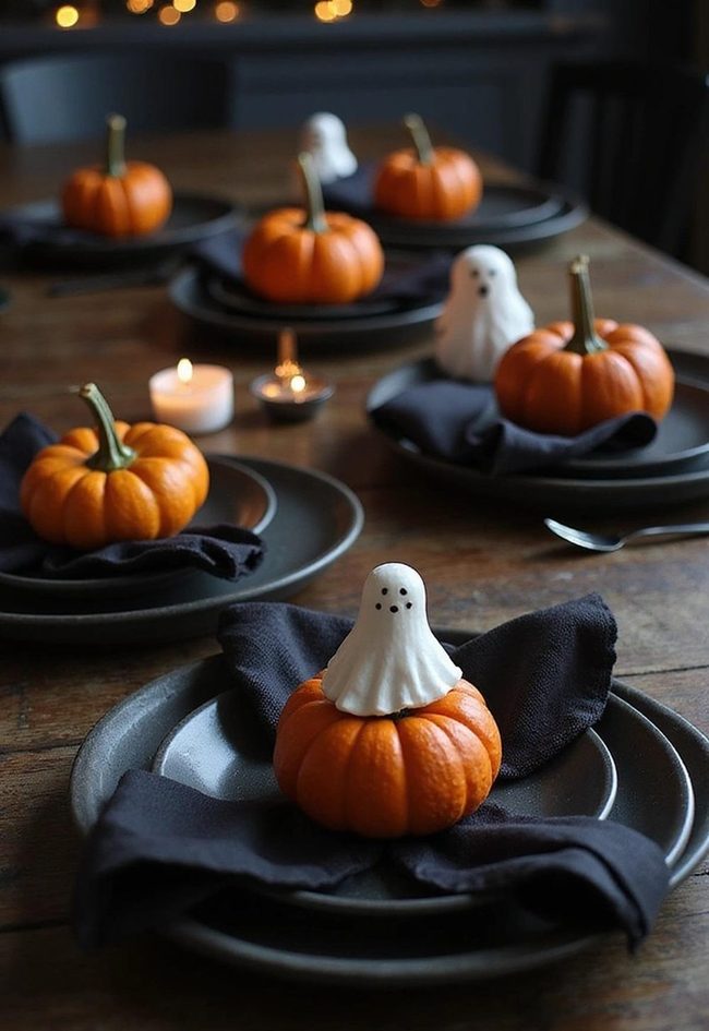 Black And Orange Halloween Plate Spread