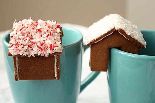 Gingerbread Roofs On Blue Ceramic