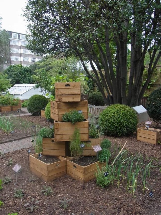 Stacked Wood Tiered Planter