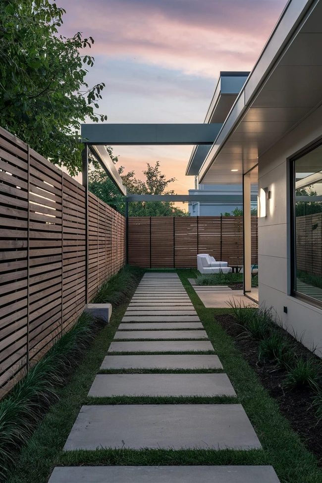 Horizontal Slat Privacy Fence