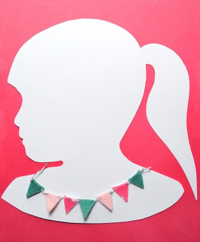 Pink Paper Cutout Girl