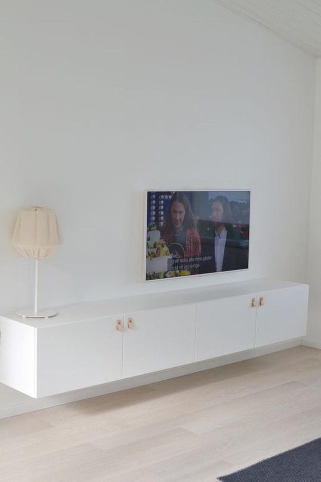 White Minimalist Living With Natural Wood
