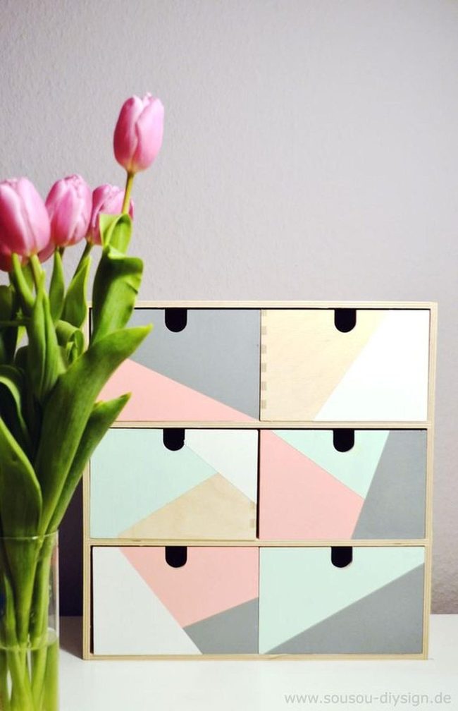 Pastel Wooden Drawers, Soft Organization