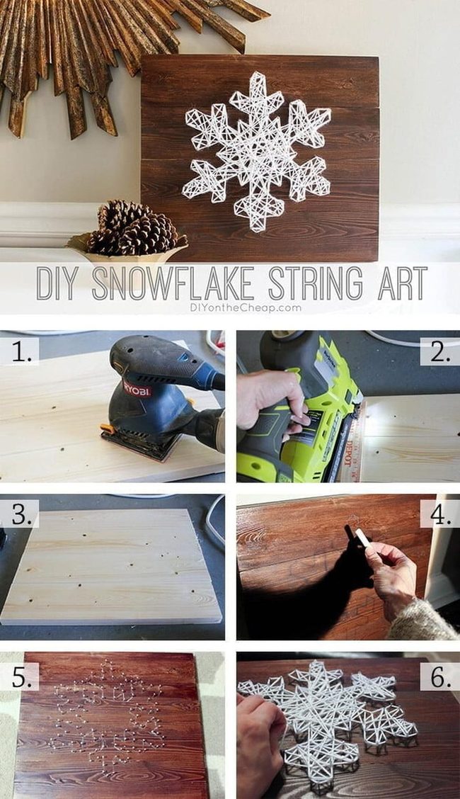 White Yarn Snowflake Geometry