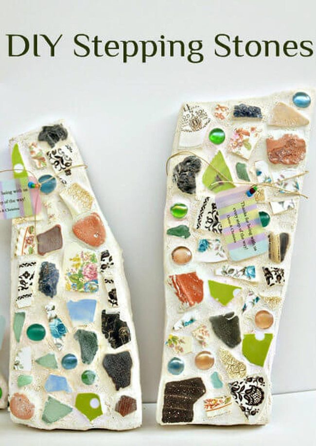 Colorful Glass Pathway Stones
