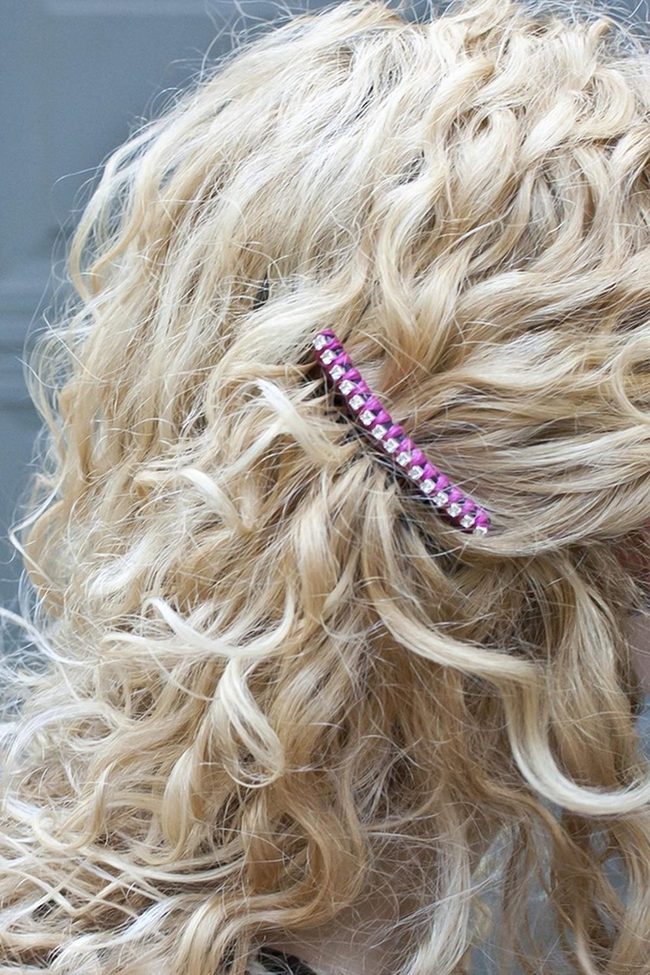 Blonde Curls With Gem Clips